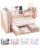 WALI Desk File Organizer, 4 Tier Desktop Paper Letter Tray Organizer with Drawer and 2 Pen Holders, Office Desk Accessories & Workspace Organizers for Office, Home, School Supplies, 1 Pack, Rose Gold
