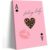 Wall Art 16x24in Framed & Ready to Hang Canvas Pink Leopard Heart Fashion Glam Playing Card Feeling Lucky Decoration for Living Room Bedroom Bathroom Kitchen Office Home