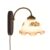 Wall Lamp Vintage Floral Wall Sconce with Painted Scalloped Glass Shade Solid Wood Lamp Light Fixture Bedroom Hallway Living Room