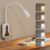 Wall Mounted Reading Light for Bed, Headboard Light with 360° Flexible Arm, Hand Wave Sensor, Focused 60° Beam, 5 Color Temperatures, Stepless Dimming, Memory Function, USB-C Output, White 1 Pack