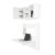 Wall Mount Fold Writing Desk, Solid Wood Multi Tier Book Storage(White)