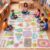 Wamlente Classroom Rug 6 x 9 Ft, Classroom Carpet Playmat Rug for Elementary Preschool Soft Non Slip Carpet for Playroom Library Living Room Bedroom Daycare Reading Corner Decor (Pastel Schoo)