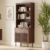 WAMPAT 72.8″ Tall 5 Tiers Bookshelf with Doors & Drawer for Home Office