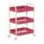 WANGHAI2024M Rolling Cart Rolling Bedside Storage Cart 3-Tier Movable Snack Organizer Shelf with Wheels(Pink)