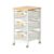 WanKaMom Rolling Storage Cart, Wooden Top Mesh Basket Organizer with 360° Silent Wheels, Easy Install & Detachable Household Kitchen Rack