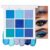 WanTuoluo 9 Colors Eyeshadow Palette, Matte Shimmer Glitter, Highly Pigmented, Blendable Long Lasting, Neutral Nude Brown Green Blue Purple Smoky Eye Makeup (12-Blue)