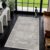 Washable 3×5 Entryway Rug, Non-Slip Low Pile Area Rug for Kitchen, Living Room & Laundry Room, Mineral-Inspired Marble Pattern Neutral Gray Floor Mat