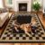 Washable 5×7 Checkered Bordered Easy Jute Indoor Outdoor Rug for Livingroom