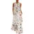 Watercolor Floral Womens Sleeveless Maxi Dress Ankle Length Long Summer Dresses Casual Flowy A Line Dress Notch Neck Vacation Resort Wear Stretch,Medium