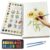 Watercolor Workbook, Water Coloring Book with 12 Different Pages, 24 Colors Watercolor Paint Set for Beginners Adults