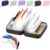 Waterproof Pill Pouch Set With 14 Air Tight Bags Inside For Travel (Black)