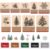 Watersay 14 Pcs Christmas Rubber Stamp and Craft Ink Pad Set 9 Wooden Christmas Rubber Stamps 5 Ink Pad for Craft DIY Card and Scrapbooking(Classical Style)