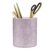 WAVEYU Round Leather Pen Holder for Desk, Desktop Organizer,(Carved Purple)