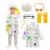 Wbesty 6Pc Kids Mad Scientist Costume with Lab Coat Frame Wig Gloves Bowtie & Magnifier Dress Up & Science Role Play for Kids, 7-8Y