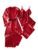 WDIRARA Women’s 4 Piece Satin Pajama Set Lace Trim Camisole Shorts Pants Pjs with Robe Sleepwear Burgundy XX-Large