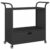 WDSAYREH Poly Rattan Bar Cart with Drawer Black 39.4×17.7×38.2 in