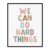 We Can Do Hard Things Poster for Kids, Growth Mindset Classroom Decor, Resilience & Confidence Wall Art for Bedroom, Homeschool, Calm Corner & Counselor Office, Encouragement Print, (11×14 Framed)