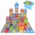 Wedhapy Rainbow Blocks Waffle Blocks for Kids 3+, 210PCS Safe Plastic Interlocking Building, Educational Rainbow, Funny Reusable Toy Building Sets with Storage Bag