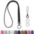 WEESMILE Stretchy Cute Lanyards for ID Badges, Thin Teacher Lanyard for Key, Long Neck Keychain ID Badge Lanyards Women/Men (Black/Black)