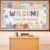 Welcome Back to School Bulletin Board Set Groovy Hippie Classroom Decor Motivational Pencil Notebook Paper Cutouts for First Day of School Elementary Middle Classroom Wall Door Teacher Supplies