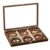 Wenseny Walnut Wood Jewelry Display Box, 6 Grid Velvet Lined Organizer