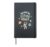 We Rise By Lifting Others Cute Inspiring Cosmic Astronaut Hardcover Journal, Black