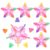 WESIEVYA 6pcs Star Highlighter Pen, Red Pp Compact Portable Five Point Star