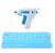 WESTCOTT Mini Hot Glue Gun I Set: Includes 2 Glue Sticks and Heat-resistant Silicone Craft Mat I for Children I White Blue I 7 mm I 10-20 Watt I E-16758 Bundle