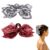 Western Boho Bow Claw Clips for Women White Red Bandana Hair Claw Clip Bowknot Hair Clips for Girls Halloween Retro Bows Hair Jaw Clip for Women Silk Bandana Bow Clawclip 4th of July Accessory 2PCS