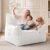WEUP Bean Bag Chair, Comfy Bean Bag Sofa with Back Support, Corduroy Bean Bag Chair for Adults and Kids, Stuffed Floor Sofa for Living Room, Bedroom, Apartment, Beige