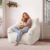 WEUP Bean Bag Chair, Oversized Comfy Bean Bag Sofa with Back Support, Faux Fur Accent Chair for Adults and Kids,Lounge Lazy Floor Sofa for Living Room, Bedroom, Apartment, Beige