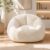 WEUP Big Bean Bag Chairs for Adults, Lounge Chair with Soft Chenille Cover, Comfy Bean Bag Sofa for Living Room, Bedroom, Apartment, Dorm & Reading Room, White