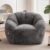 WEUP Flower Shaped Bean Bag Chair for Adults, Oversized Floral Bean Bag Sofa with Ultra Soft Faux Fur, Stuffed Bean Bag Couch for Living Room, Cozy Reading Chair & Floor Lounge for Bedroom, Dark Grey