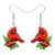 WEVENI Acrylic Cute Floral Cardinal Earrings Dangle Flower Bird Mushroom Spring Summer Jewelry Red Cardinal Gifts for Bird Lovers Women Mom (Red Green)