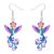 WEVENI Cute Floral Hummingbird Earrings Whimsical Bird Lover Gifts,Acrylic Animal Charms Hypoallergenic Earring Hooks Fashion Jewelry Accessories for Women Nature Lovers (Deep Purple)