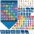 Weysat 128 Pcs Back to School Crayon Classroom Calendar Pocket Chart Set Crayon Calendar Bulletin Board with Pocket Season Festival Weather Date Chart for Preschool Elementary School Teacher Supplies