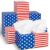 Whaline 12Pcs Patriotic Facial Tissues Cube Boxes Stars Stripes Square Tissue Box Cover with 600 Sheets 3 Ply Napkins for 250th Anniversary 4th of July Independence Day Home Car Accessories