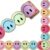 Whaline 32.8ft Happy Face Bulletin Board Border Rose Red Blue Purple Smile Face Die-Cut Border Trim with Gold Edge for Retro Boho Chalkboard Decoration
