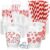 Whaline 50Pcs Christmas Plastic Cup with Lid Straw, Red Candy Cane, 16 Oz
