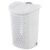 Wheeled Laundry Hamper, Plastic Clothes Basket with Handle, White