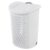 Wheeled Plastic Laundry Basket, White, 2 Bushel Ultra Rolling Hamper With Flip‑Top Lid, Retractable Handle & Vent Holes, BPA‑Free For Dorm Apartment Household Storage