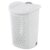 Wheeled Plastic Laundry Hamper,Adult-Sized White Rolling Basket, Large Capacity, Easy-Clean for Home/Laundry Room/Dorms