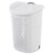 Wheeled Plastic Laundry Hamper with Handle, White