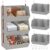 WHEEXIAG 3-Tier Hanging Closet Organizer, Extra Large Fabric Closet Shelves with Zipper, Foldable Closet Storage Organizer for Clothes, Handbags, Socks, Underwear, Dorm Room and RV,Grey- 1 Pack