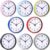 Whimsibelle 8 Pcs Silent Wall Clock Bulk 8 Inch Quartz Analog Clocks Non Ticking Round Easy to Read Classic Battery Operated Round Clocks Easy to Read for Classroom Office School Bedroom (Multicolor)