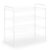 White 4-Tier Hanging Metal Wire Closet Storage Organizer, Freestanding Wall Mount Shoe & Accessory Shelving Rack, Space Saving Multi-Purpose Holder for Sneakers