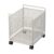 White Metal Mesh Book Storage，Bin Dual Side Handles Wheeled Organizer Cart
