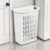 White Open Plastic Laundry Hamper, Rectangular Shape – Compact Fit for Adult Bathrooms