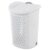 White Plastic Wheeled Laundry Hamper with Carry Handle