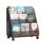 White Small Bookcase with Wheels, Movable Bookshelf Storage Cart, Floor Shelves Organizer Trolley for Office Kitchen Bathroom Black One Size